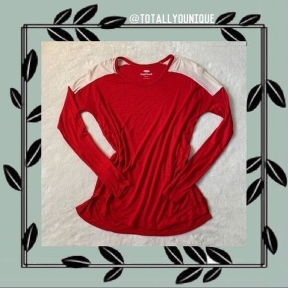 Old Navy Boyfriend Long Sleeve Tee Color Blocking - Picture 1 of 5